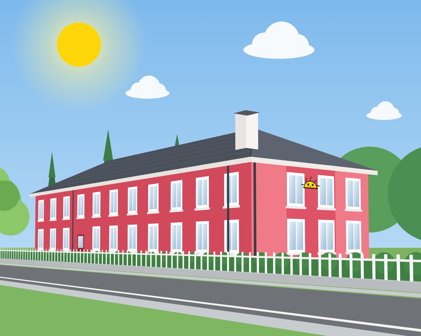 Ilustrace druhé budovy školy