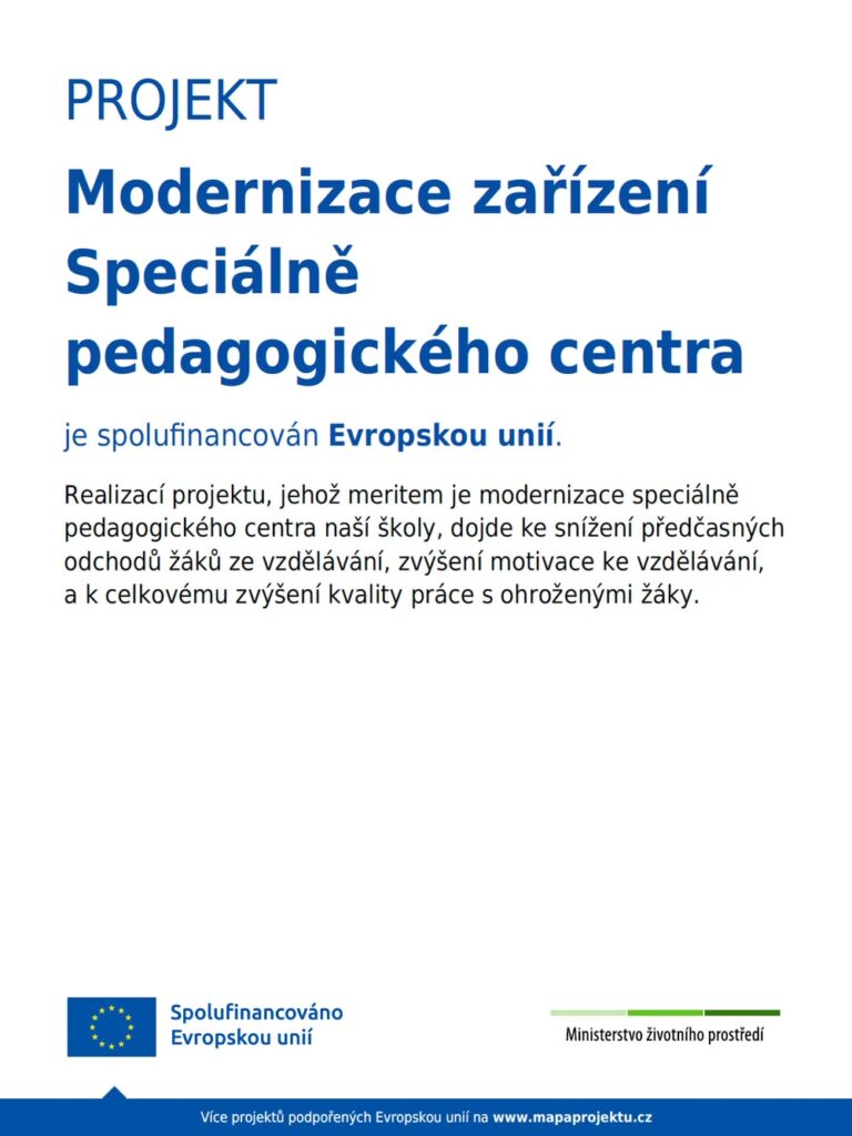 Plakát projektu Modernizace zařízení Speciálně pedagogického centra