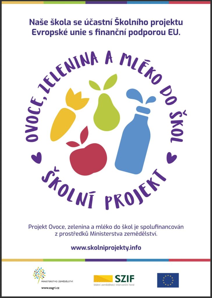 Plakát projektu Ovoce, zelenina a mléko do škol